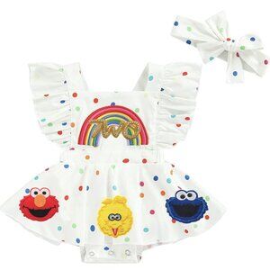Elmo Dress Second Birthday Outfit Cookie Monster Clothes Sesame Street romper